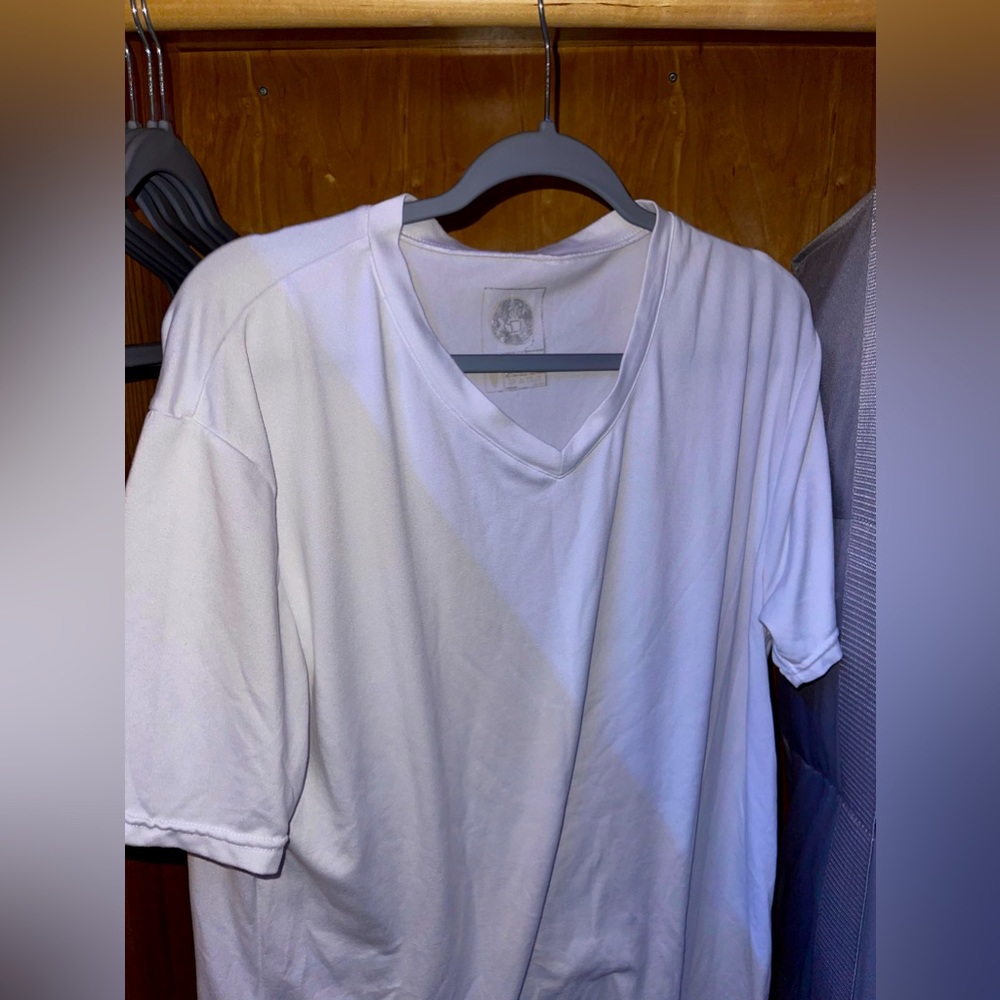 White Athletic Tee/ Midlayer